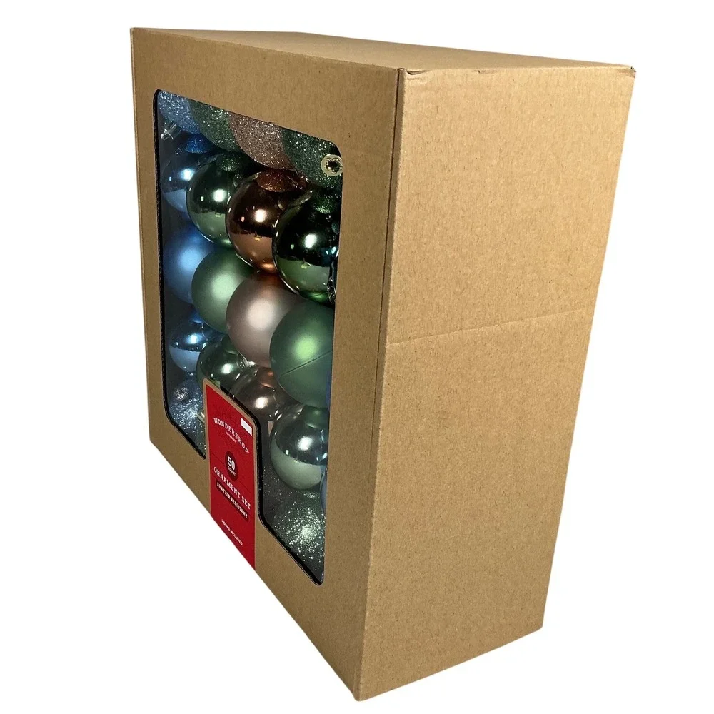 Wondershop Target 50ct Christmas Ornament Set Shatter Resistant Blue Green‎ Teal